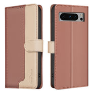 For Google Pixel 9 Pro Color Matching RFID Anti-theft Leather Phone Case(Brown)