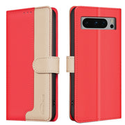 For Google Pixel 9 Pro Color Matching RFID Anti-theft Leather Phone Case(Red)