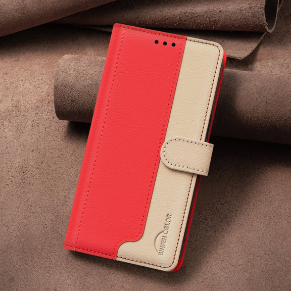 For Google Pixel 9 Pro Color Matching RFID Anti-theft Leather Phone Case(Red)