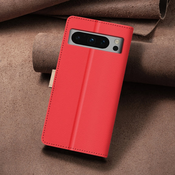 For Google Pixel 9 Pro Color Matching RFID Anti-theft Leather Phone Case(Red)