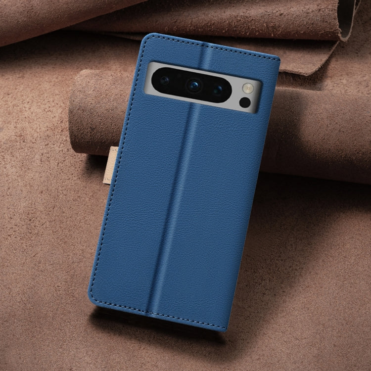 For Google Pixel 9 Pro Color Matching RFID Anti-theft Leather Phone Case(Blue)