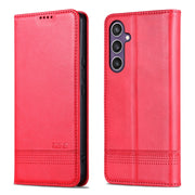 For Samsung Galaxy S24 FE 5G AZNS Magnetic Calf Texture Flip Leather Phone Case(Red)