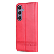 For Samsung Galaxy S25 5G AZNS Magnetic Calf Texture Flip Leather Phone Case(Red)