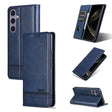 For Samsung Galaxy S25 5G AZNS Magnetic Calf Texture Flip Leather Phone Case(Dark Blue) - free shipping - PMC Jewellery - Order now!