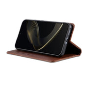 For Samsung Galaxy S25 5G AZNS Magnetic Calf Texture Flip Leather Phone Case(Dark Brown)