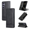 For Samsung Galaxy S25+ 5G AZNS Magnetic Calf Texture Flip Leather Phone Case(Black) - free shipping - PMC Jewellery - Order now!