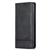 For Samsung Galaxy S25+ 5G AZNS Magnetic Calf Texture Flip Leather Phone Case(Black)