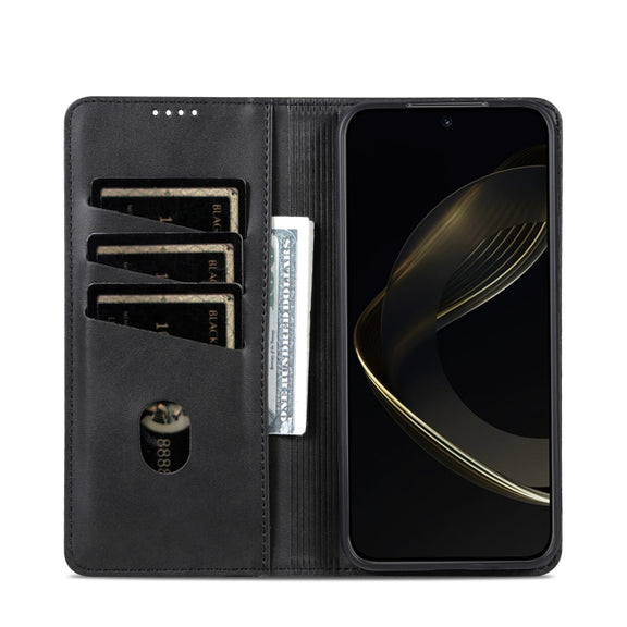 For Samsung Galaxy S25+ 5G AZNS Magnetic Calf Texture Flip Leather Phone Case(Black)