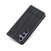 For Samsung Galaxy S25+ 5G AZNS Magnetic Calf Texture Flip Leather Phone Case(Black)