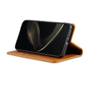 For Samsung Galaxy S25+ 5G AZNS Magnetic Calf Texture Flip Leather Phone Case(Light Brown)