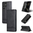 For Samsung Galaxy S25 Ultra 5G AZNS Magnetic Calf Texture Flip Leather Phone Case(Black) - free shipping - PMC Jewellery - Order now!