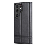For Samsung Galaxy S25 Ultra 5G AZNS Magnetic Calf Texture Flip Leather Phone Case(Black)