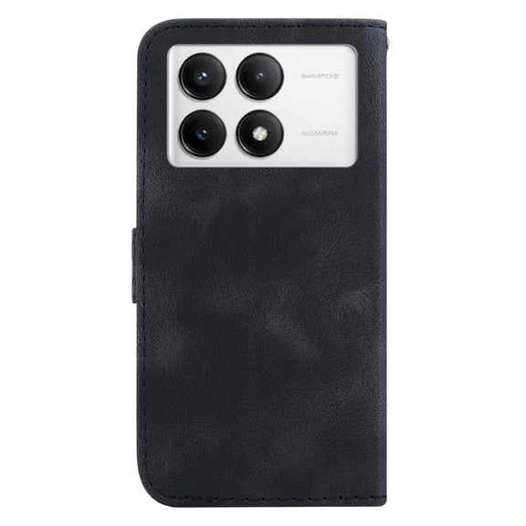 For Redmi K70 / K70 Pro Seven-shaped Embossed Leather Phone Case(Black)