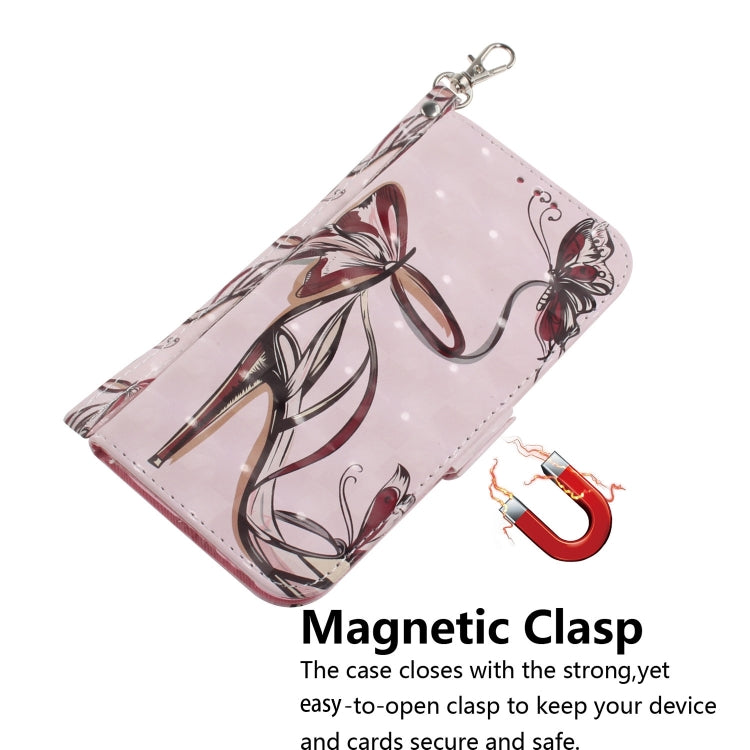For Xiaomi Redmi K70 Pro / K70 3D Colored Flip Leather Phone Case(Butterfly High-heeled)