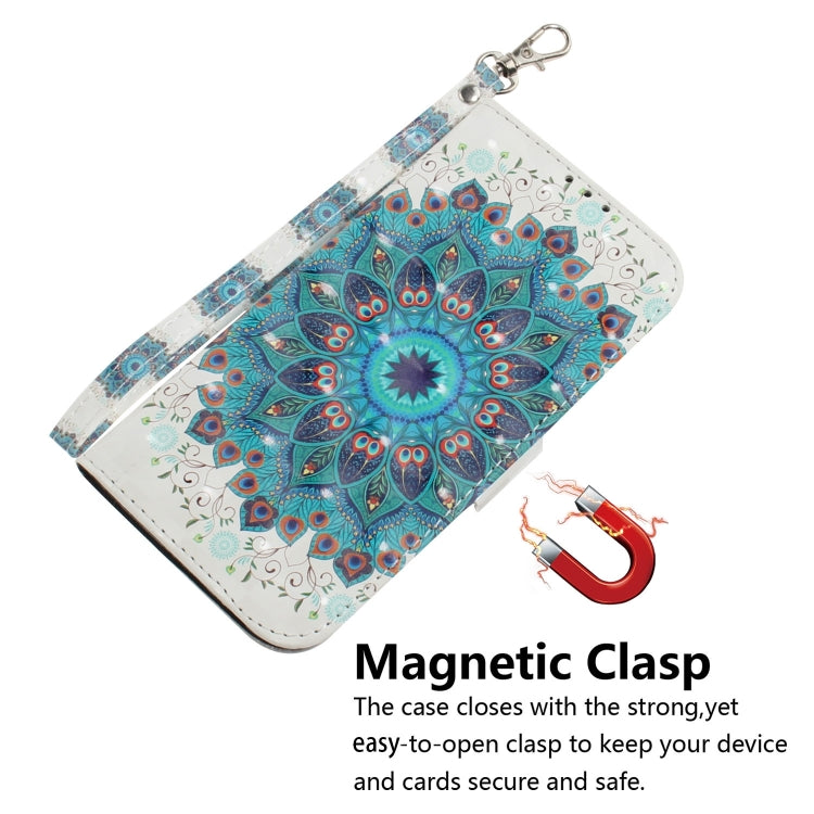 For Xiaomi Redmi K70 Pro / K70 3D Colored Flip Leather Phone Case(Peacock Wreath)