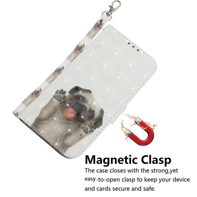 For Xiaomi Redmi K70 Pro / K70 3D Colored Flip Leather Phone Case(Pug)
