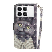 For Xiaomi Redmi K70 Pro / K70 3D Colored Flip Leather Phone Case(Hug Cat)