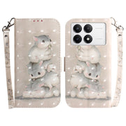 For Xiaomi Redmi K70 Pro / K70 3D Colored Flip Leather Phone Case(Squirrels)
