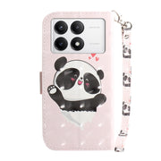 For Xiaomi Redmi K70 Pro / K70 3D Colored Flip Leather Phone Case(Heart Panda)