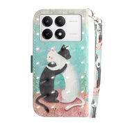 For Xiaomi Redmi K70 Pro / K70 3D Colored Flip Leather Phone Case(Black White Cat)