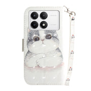 For Xiaomi Redmi K70 Pro / K70 3D Colored Flip Leather Phone Case(Cute Cat)