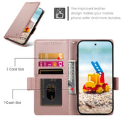 For Google Pixel 9 Pro Side Buckle Magnetic Frosted Leather Phone Case(Rose Gold)