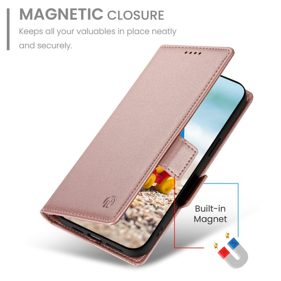 For Google Pixel 9 Pro Side Buckle Magnetic Frosted Leather Phone Case(Rose Gold)