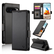 For Google Pixel 9 Pro Side Buckle Magnetic Frosted Leather Phone Case(Black)
