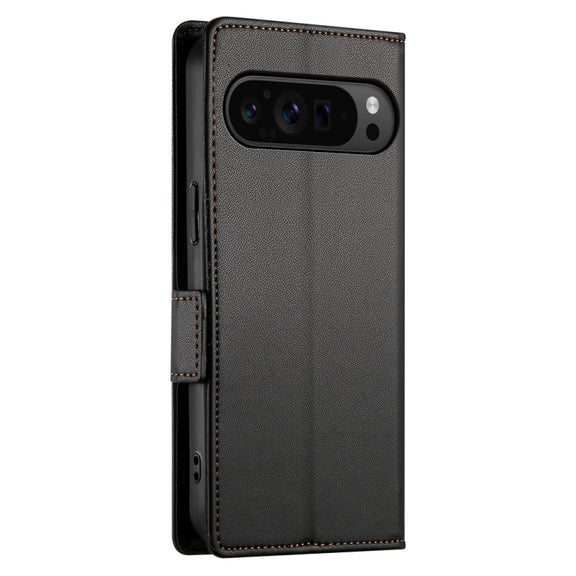 For Google Pixel 9 Pro Side Buckle Magnetic Frosted Leather Phone Case(Black)