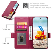 For Google Pixel 9 Pro Side Buckle Magnetic Frosted Leather Phone Case(Wine Red)