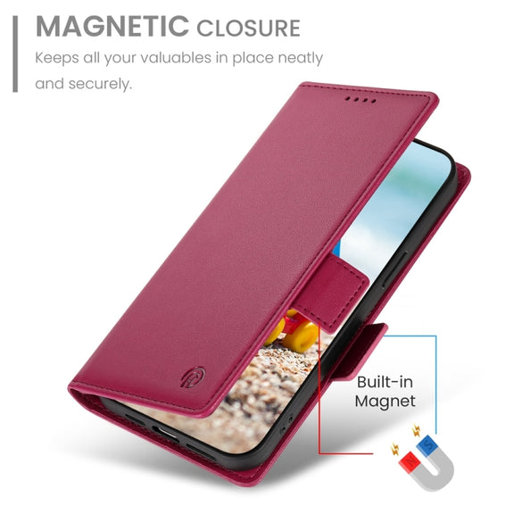 For Google Pixel 9 Pro Side Buckle Magnetic Frosted Leather Phone Case(Wine Red)