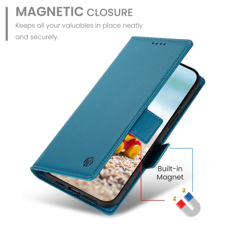 For Google Pixel 9 Pro Side Buckle Magnetic Frosted Leather Phone Case(Blue)