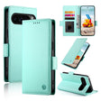 For Google Pixel 9 Pro Side Buckle Magnetic Frosted Leather Phone Case(Mint Green) - Google Cases by PMC TechLife | Online Shopping South Africa | PMC TechLife | Buy Now Pay Later Mobicred