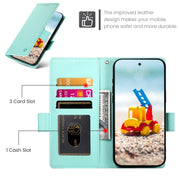 For Google Pixel 9 Pro Side Buckle Magnetic Frosted Leather Phone Case(Mint Green)
