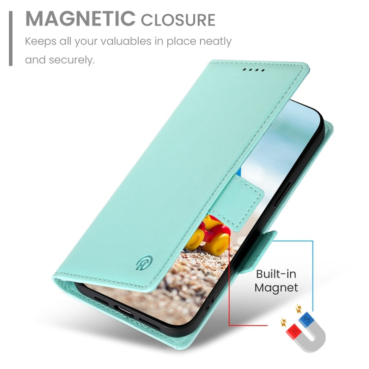 For Google Pixel 9 Pro Side Buckle Magnetic Frosted Leather Phone Case(Mint Green)