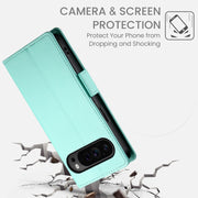 For Google Pixel 9 Pro Side Buckle Magnetic Frosted Leather Phone Case(Mint Green)