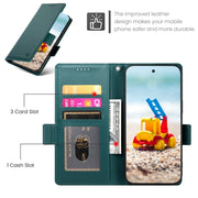 For Google Pixel 9 Pro Side Buckle Magnetic Frosted Leather Phone Case(Dark Green)