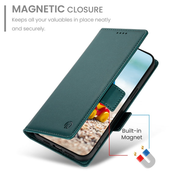 For Google Pixel 9 Pro Side Buckle Magnetic Frosted Leather Phone Case(Dark Green)