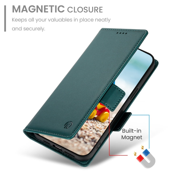 For Google Pixel 9 Pro Side Buckle Magnetic Frosted Leather Phone Case(Dark Green)