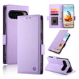 For Google Pixel 9 Pro Side Buckle Magnetic Frosted Leather Phone Case(Purple) - Google Cases by PMC TechLife | Online Shopping South Africa | PMC TechLife | Buy Now Pay Later Mobicred