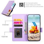 For Google Pixel 9 Pro Side Buckle Magnetic Frosted Leather Phone Case(Purple)