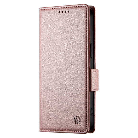 For Google Pixel 9 Side Buckle Magnetic Frosted Leather Phone Case(Rose Gold)