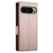 For Google Pixel 9 Side Buckle Magnetic Frosted Leather Phone Case(Rose Gold)