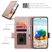 For Google Pixel 9 Side Buckle Magnetic Frosted Leather Phone Case(Rose Gold)