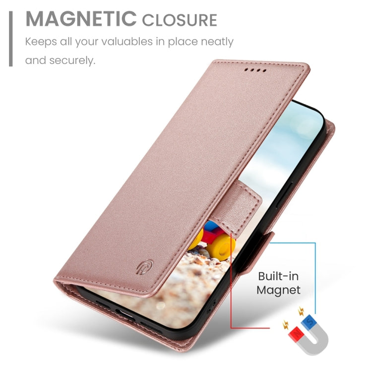 For Google Pixel 9 Side Buckle Magnetic Frosted Leather Phone Case(Rose Gold)
