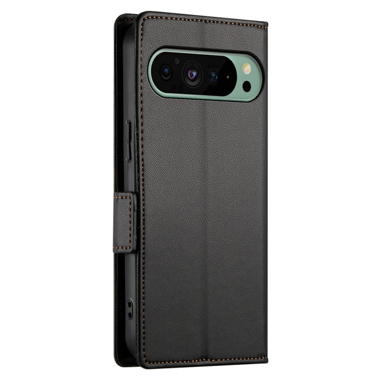 For Google Pixel 9 Side Buckle Magnetic Frosted Leather Phone Case(Black)