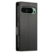 For Google Pixel 9 Side Buckle Magnetic Frosted Leather Phone Case(Black)