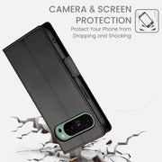 For Google Pixel 9 Side Buckle Magnetic Frosted Leather Phone Case(Black)