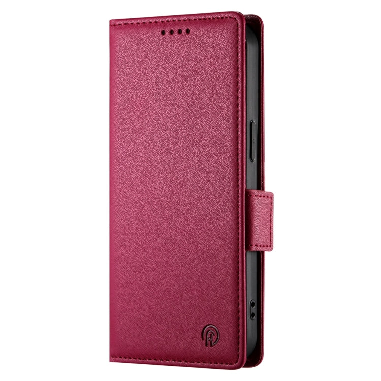 For Google Pixel 9 Side Buckle Magnetic Frosted Leather Phone Case(Wine Red)