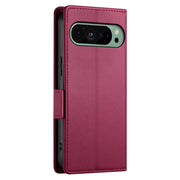 For Google Pixel 9 Side Buckle Magnetic Frosted Leather Phone Case(Wine Red)